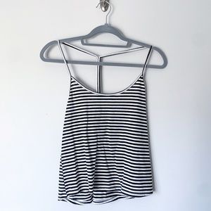 Victoria's Secret Black & White Striped T Back Pajama Top